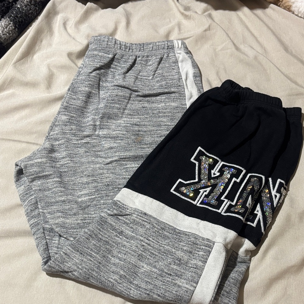 VS PINK Gray and Black Sweatpants